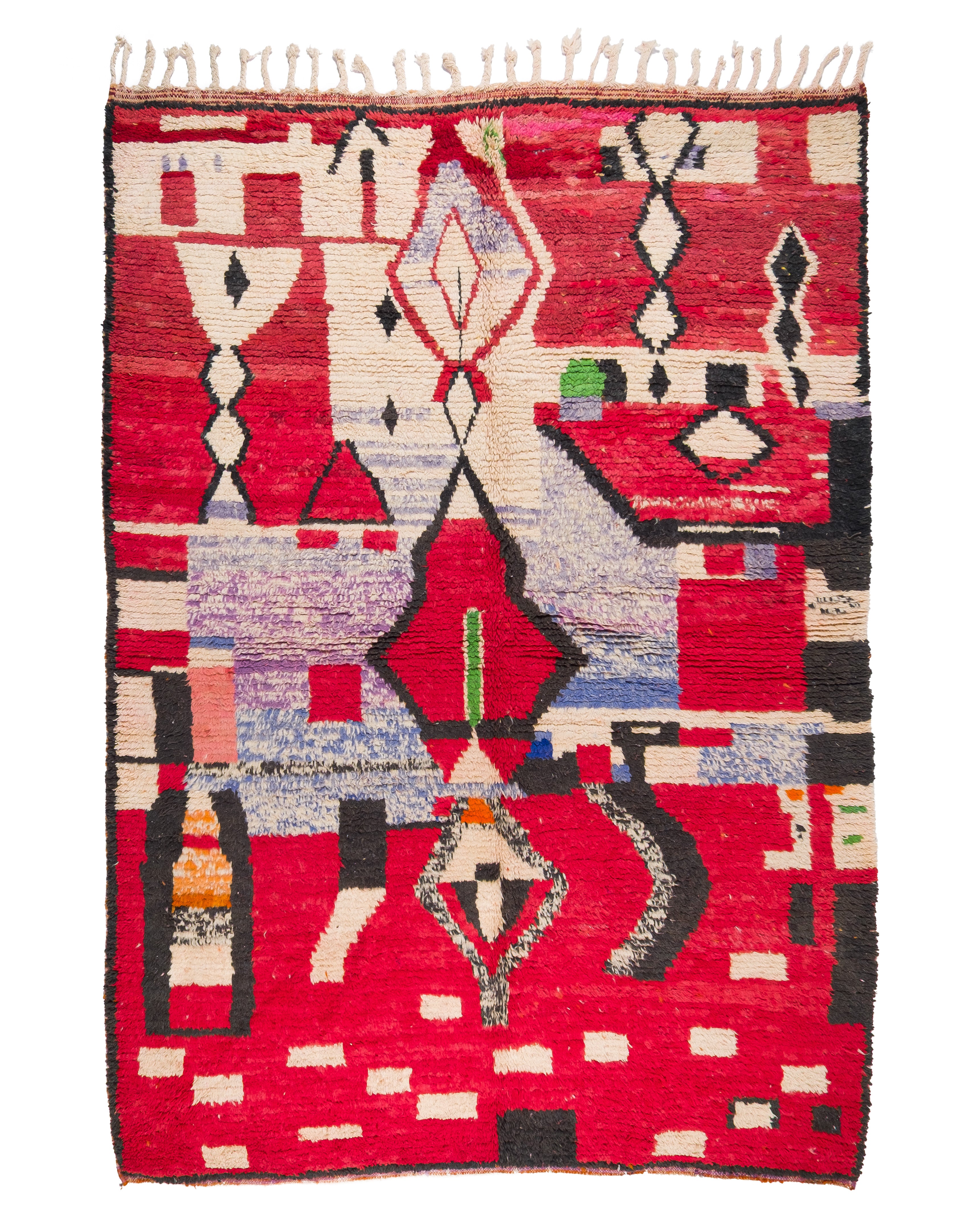 Moroccan Red Wool Rug | 6.7x9.5 ft