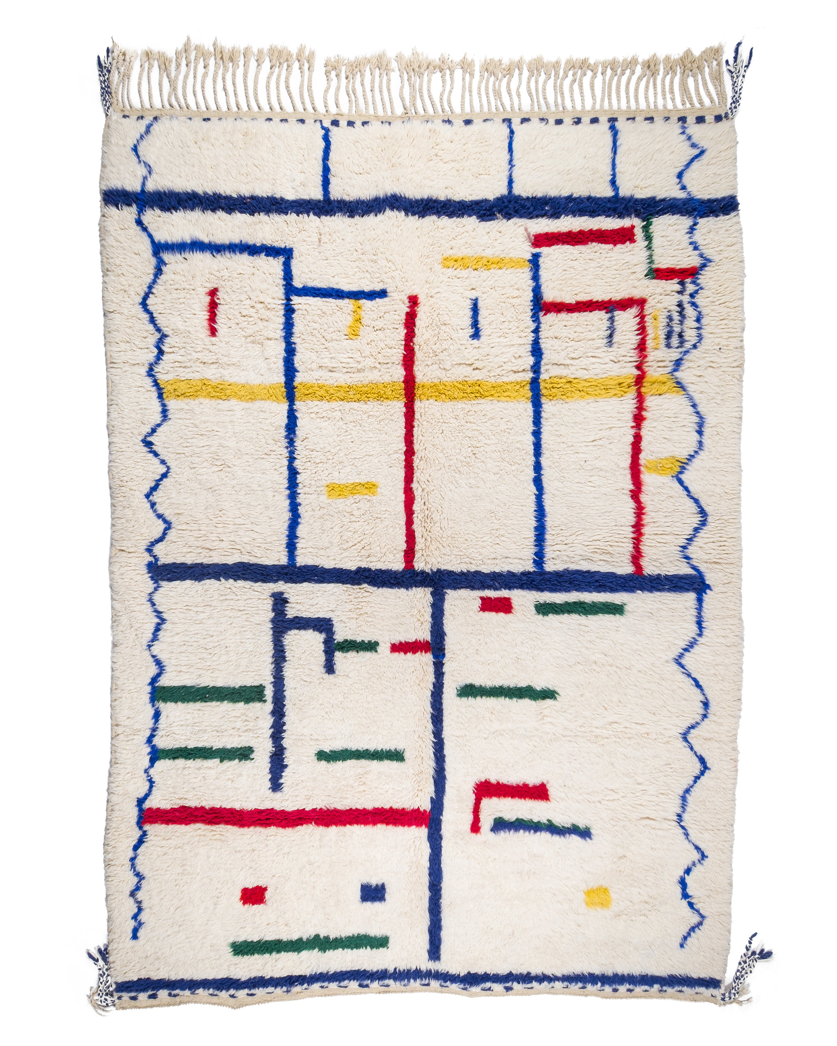 Abstract Moroccan Rug | Handmade Multicolor Wool Rug