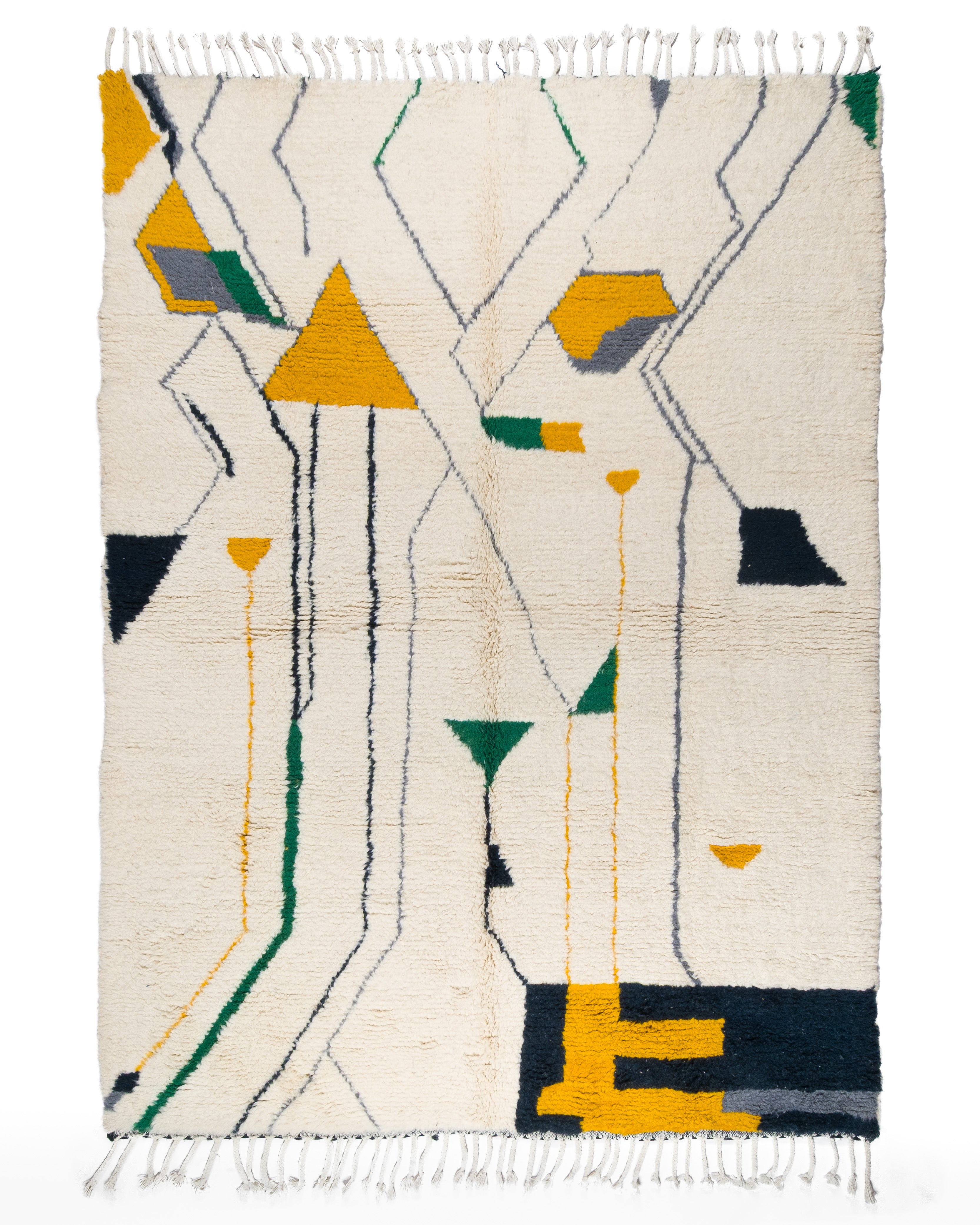 Abstract Beni Ourain Rug-9.4 × 6.8 ft