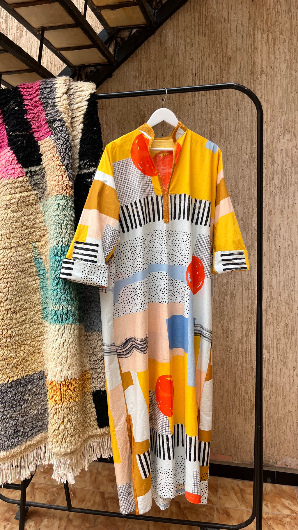 Upcycled Abstract Moroccan Tunic Dress | One Size |N