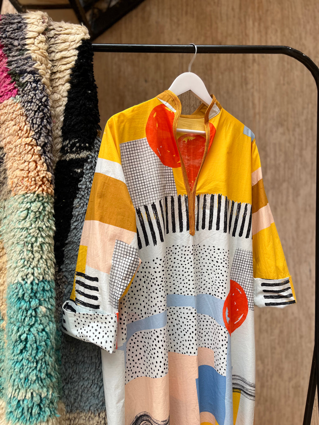 Upcycled Abstract Moroccan Tunic Dress | One Size |N