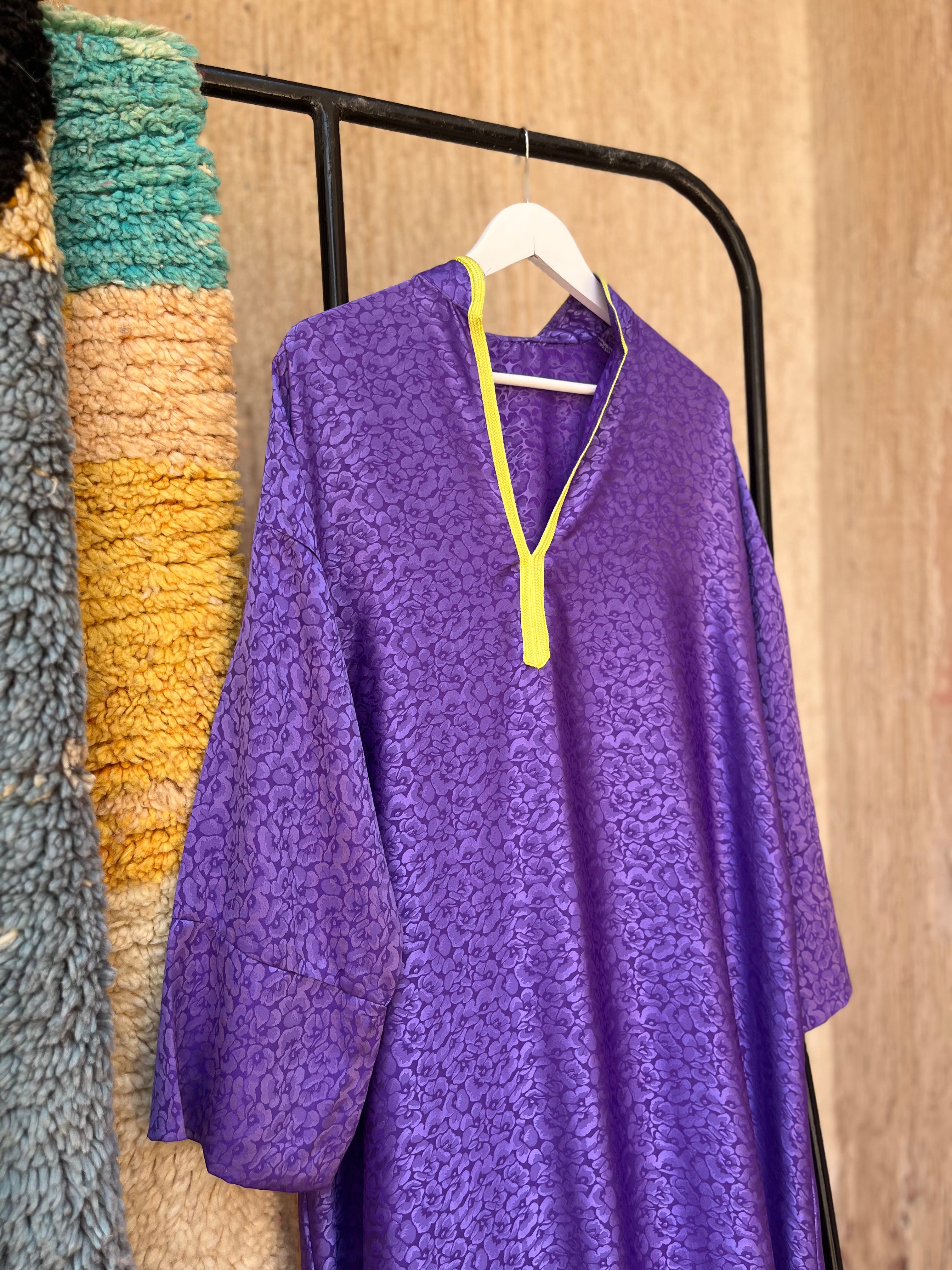 Purple Moroccan Kmiss with Yellow Trim | One Size