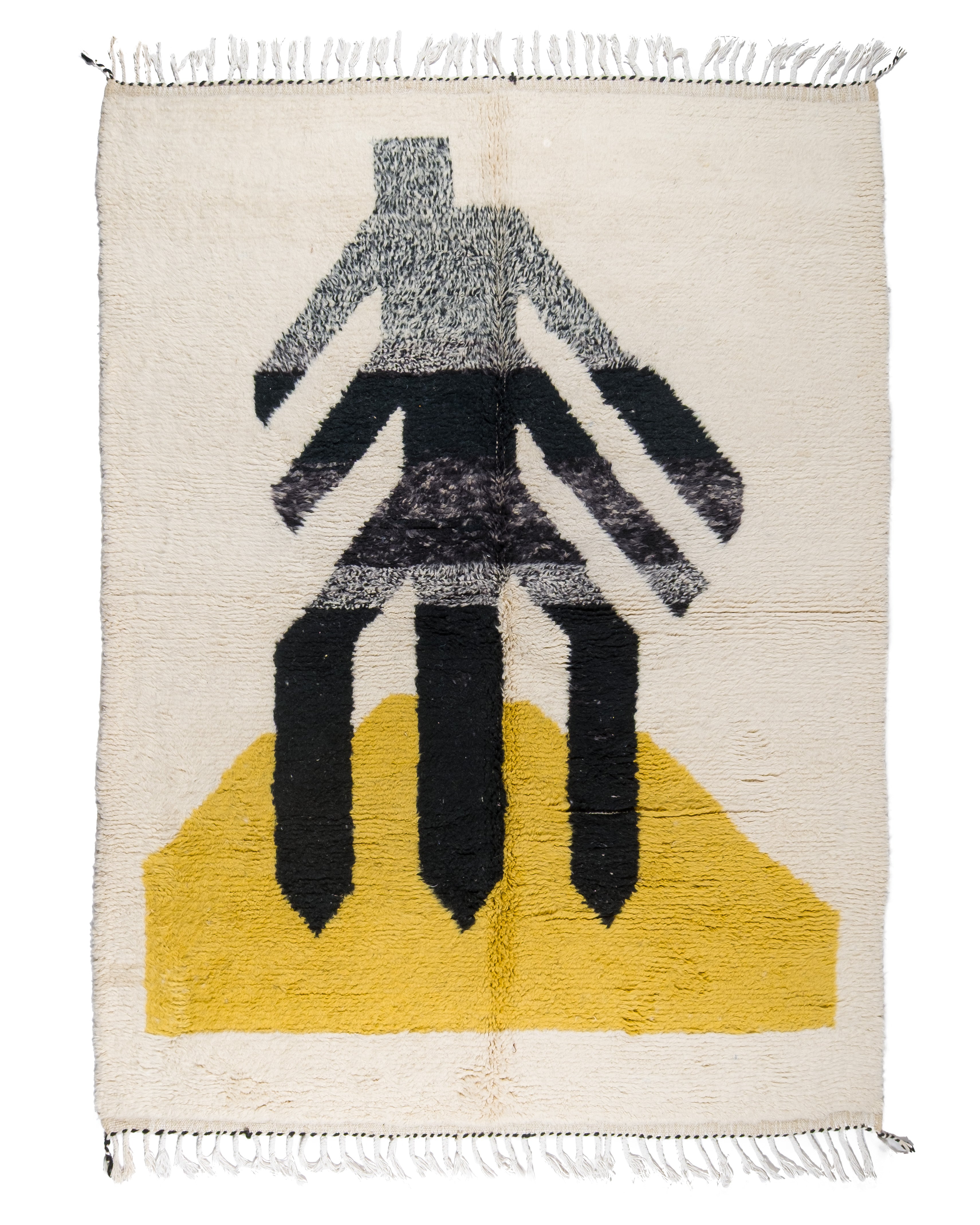 Modern Moroccan Rug | Handmade Abstract Wool Rug  | 6.9 X 9.1